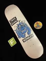 RARE Geoff Rowley White Bulldog Pro Model FREE DOME Skateboard Deck