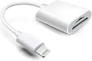 Lightning Card Reader for iPhone/iPad - Dual SD/TF Card Slots, 30MB/s Transfer Speed, MFi Certified
