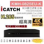 昌運監視器 KMH-0825EU-K H.265 8CH數位錄影主機 7IN1 DVR 可取 ICATCH DUHD 專用錄影主機【APP下單點數4倍送】