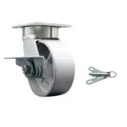 5 Inch KP Semi Steel Cast Iron Swivel Caster w/Bronze Bearing& Brake/Swivel Lock