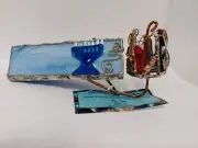 Stained glass kaleidoscope - Jewish symbols, menorah, Hamza, Star of David,