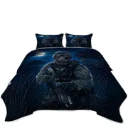 Funny Cool Animal Artwork the US Navy Seal Coverlet