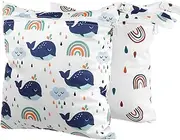 BESTonZON Foldable Diaper Pouches 2pcs Nappy Changing Bags Wet Cloths Compact Travel Bags for Boys Girls Mom