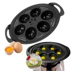 Oval Shaped Egg Poacher 6 Holes Eggs Steamer Mold Egg Boiler Breakfast