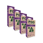 4x 60pc M-Pets Poo Bio Dog/Puppy Pet Waste Disposal Bags Holder Scented LVNDR