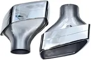 Compatible For BMW G30 G31 G38 540i 530i 525i Upgrade 5 Series Car 304 Stainless Steel Exhaust Tip Black Plated Rectangle Muffler Tail Tip(Silver)