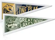 Wesiti 2 Pieces Pennant Frame Holder 12 x 30 Inches Wood Flag Frame Pennant Frame Case Pennant Holder for Team Pennants Display