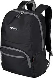 [Waterfly] Casual Daypack Lightweight Backpack: 25L Padded Outdoor Day Trip Backpack for Man Woman, Black, Travel Backpacks