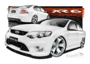 XR6 FG XR6 FG FALCON XR6 TURBO WINTER WHITE A2 FRAMED PRINT (FT191B)