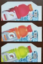 (3) VENDING MACHINE 20 oz "Gatorade" Vend Labels (Flavor Strips) - VARIETY PACK