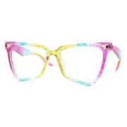 Blue Light Filtering Lens Glasses Geometric Irregular Square Frame UV Protection