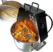 10L Electric Food Stirrer Pot Stainless Steel Automatic Mixer Machine for Dessert Shops/Restaurants with Double Stirring Paddle &Auxiliary Fan&Light for Making Jam/Sauce/Filling,Commercial
