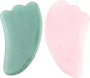 CCbeauty 2 Pcs Gua Sha Scraping Massage Tools Natural Stone 100% Handmade Guasha Board For SPA Acupuncture