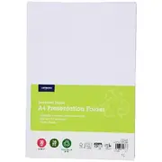 J.Burrows Recycled A4 Presentation Folder White Matte 20 Pack