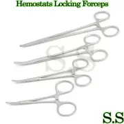 HEMOSTATS / LOCKING FORCEPS 4 pc set 3-1/2" - 8" curved