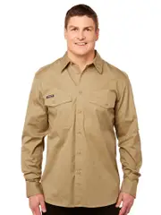 King Gee Work Cool 2 Long Sleeve Shirt Khaki