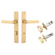 Osaka Lever Rectangular Backplate Privacy Kit w Privacy Turn Brushed Brass