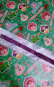 Candy land Gift Wrap Set, Paper And Ribbon, see description