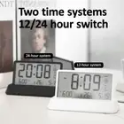 LCD Digital Table Clock 12/24H Desktop Clock Transparent Alarm Clock Room