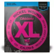 D'Addario 45-130 Regular Light Long Scale, XL Nickel 5-String Bass, EXL170-5