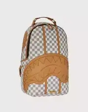 Sprayground Henny Latte BackpackNew Tan/Grey Checker Bookbag School Bag