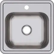 D115151 Dayton Single Bowl Drop-in Stainless Steel Bar Sink 15 x 15 with 2" Drain Hole