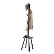 Coat Rack, Free Standing Coat Stand, Hall Coat Tree with 8 Hooks and Ink Black