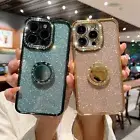 For iPhone 16 Pro Max 15 14 13 12 11 Bling Glitter Diamond Case Ring Stand Cover