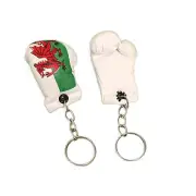 Mini Boxing Gloves Team Wales Flag Key Ring Fob Chain Country Minature Welsh