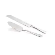 2pc Stanley Rogers Albany Cake Knife & Server Utensil Set Stainless Steel SLV