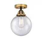 Innovations Beacon 1 Light 8" Semi-Flush, BAB/Seeded - 288-1C-BAB-G204-8