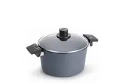Woll Diamond Lite Aluminium 24cm/5L Stock Pot w/ Lid/Fixed Handle Cookware Grey