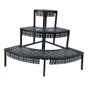 3 Tier Plant Stand Flower Pot Rack, Metal Stair-Step Style Corner Shelf