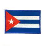 古巴國旗 刺繡貼布 電繡貼 背膠補丁 背膠刺繡背膠補丁 袖標 布標 布貼 補丁 貼布繡 臂章