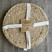 URBAN 86 4 Piece Placemat Jute Woven Braided Natural India Boho Tulum Style 14"