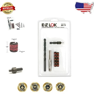 Easy-Use M6-1.0 Thread Repair Tools with Carbon Steel Inserts for Soft Metals