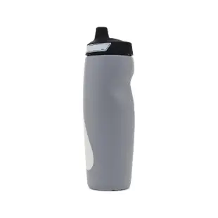 【NIKE 耐吉】水壺 Refuel Water Bottle 24 oz 灰 白 可擠壓 單車 運動水壺(N100766608-624)