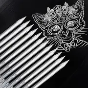 12Pcs White Ink Pen Highlight Fine Liner, 0.8mm Fine Point Gel Pens, Waterproof Rollerball Pens for Black Paper, Line Drawing Highlighter for Drawing Writing Card Making