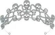 [VKEID] Crown Tiara Exaggerated Tiara Masquerade Party Horror Props Queen Halloween Crystal Skull Crown Rhinestones Crown