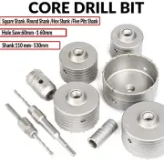 30mm-160mm CORE DRILL BIT SDS PLUS HEX TCT Masonry Brick Hole Cutter Drilling
