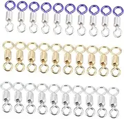 Toddmomy 3 Boxes Ball Bearing Swivel Fishing Connectors High Strength Welded Ring Smooth Rotation for Competitive Fishing Pulling Force for Pits