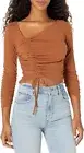 Steve Madden Apparel Women's Shirt Amelia Mocha Bisque Medium