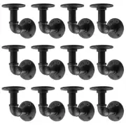 Shelf Bracket, 12 Pack Heavy Duty Floating Shelf Brackets, Industrial Pipe