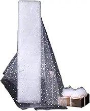 Glitter Tulle Fabric Rolls, Spool Ribbon Sequin Netting, Portable Sewing Fabric, White Ribbon Mesh Fabric, Fabric for Skirt Gift Wrapping Wedding Party Decoration (W150 cm)