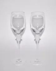 New VERSACE ROSENTHAL (2) Medusa Lumiere White Wine Glass Set of 2 MSRP $850