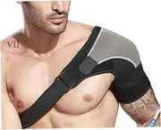 Shoulder Strap Support for Men Shoulder Pad Adjustable Strap Breathable for Outdoor Activities Grey Left