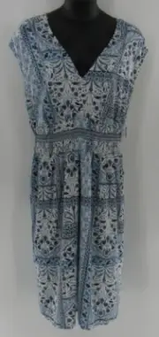 Plus Size Old Navy Women's Blue & White Paisley Print Dress Size 3X : Brand New