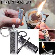 Fire Starter Lighter Waterproof Flint Matchstick Metal Keychain Camping Survival