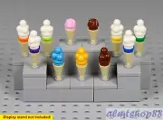 LEGO - 11 pcs Lot Ice Cream Sundaes - Vanilla Chocolate Scoops Dessert Food Town