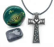 Irish Kilkenny Marble Pocket Angle Stone & Claddagh Cross - J.C. Walsh & Sons